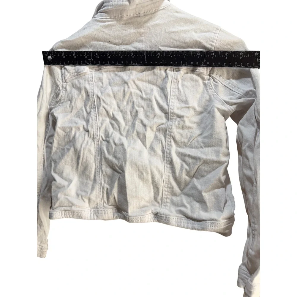 Copper Key Girls White Denim‎ Trucker Jacket Size Large Kids Button Front Layer
